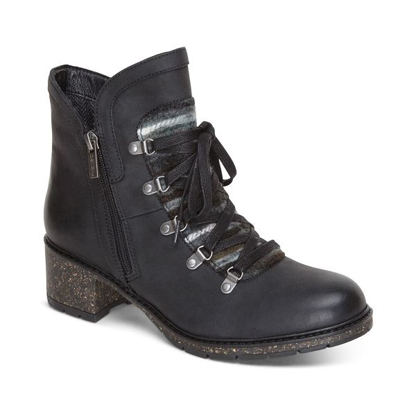 Aetrex Women's Joleen Arch Support Boots Black Shoes UK 1915-123